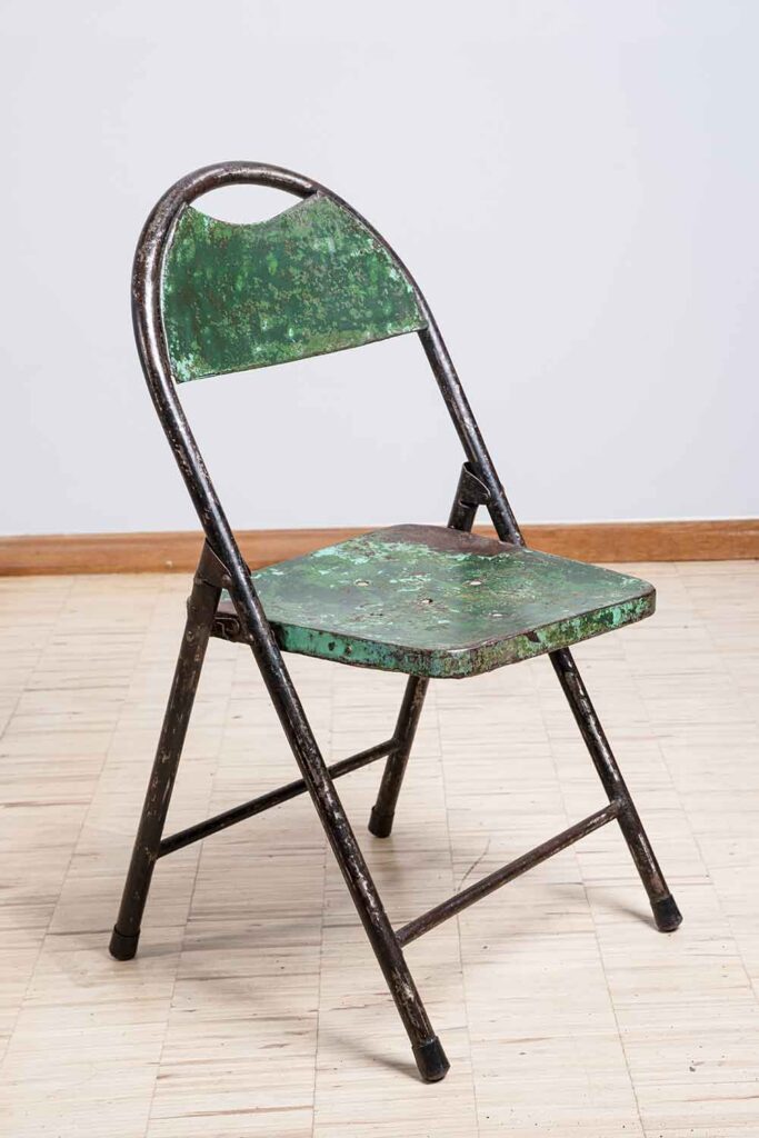 green-iron-chair